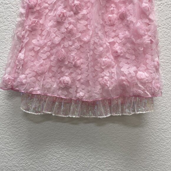 Lipstick Girls Toddler 2T Dress Pink Mesh Floral Sequin Layered New With Tags! - Picture 4 of 7